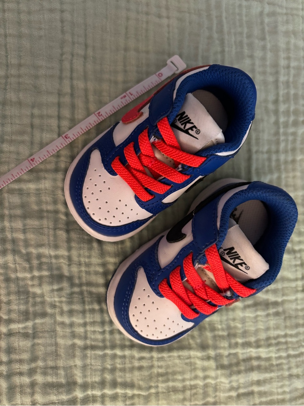 Nike Kids White, Blue & Orange Lace Toddler Sneakers